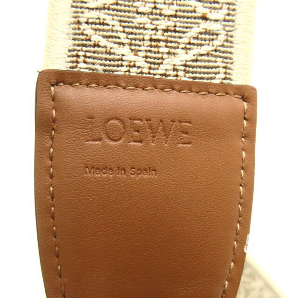 LOEWE Gate Dual Shoulder Bag Calfskin Leather Jacquard Brown Tan - Picture 9 of 10